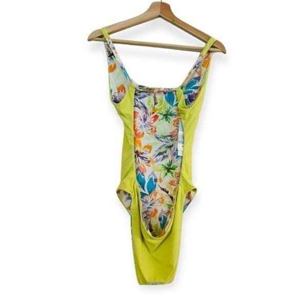 ROXY Retro Revo Reversible One Piece Open Back Tropical Swimsuit Size XL NEW - Picture 5 of 8